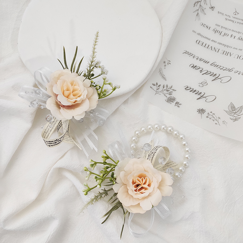香槟新娘伴娘结婚手腕花手花胸花