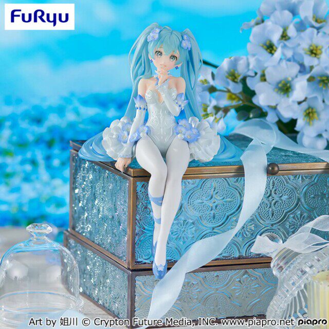 爱玩乐 日版 V家 初音未来miku粉蝶花精灵泡面压景品手办现货包邮