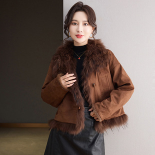 夹克外套短款 2025冬季 休闲宽松设计感长袖 女装 派克服貉子 新款