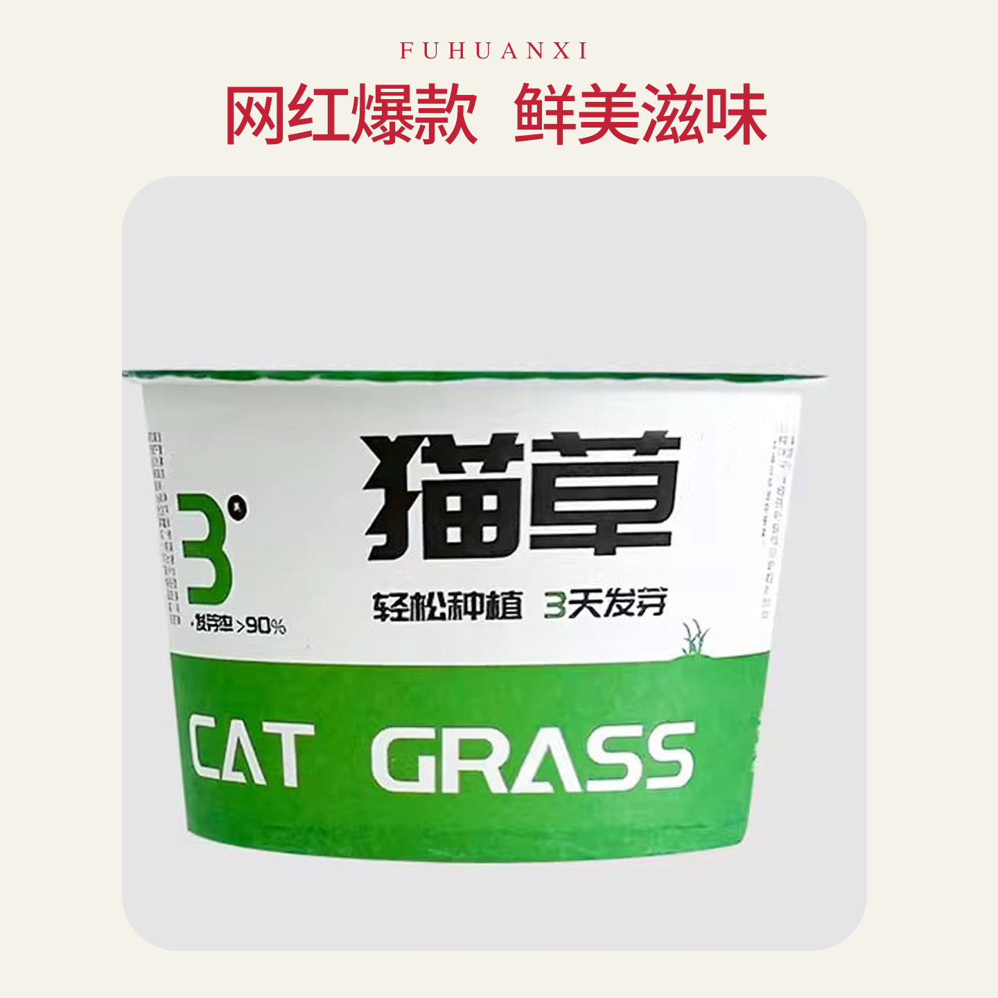 懒人猫草罐头水培无土幼猫猫咪零食泡面猫草盆栽猫咪宠物食品