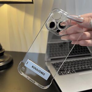 隐藏式铝合金支架透明不发黄17pro适用iphone16pro手机壳苹果15proMax简约14创意13半包12防摔11保护套17男女