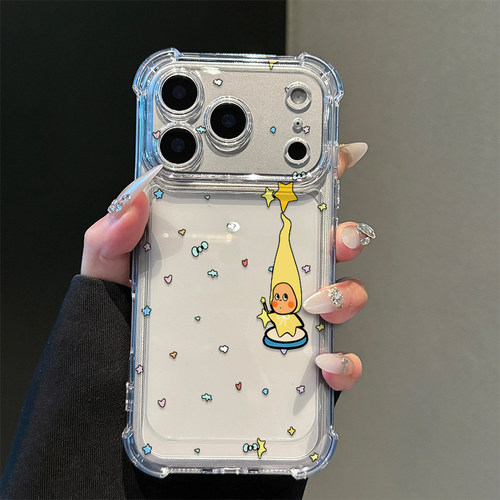 爱心小星人适用苹果17/16promax手机壳华为mate80pro透明Pura90荣耀600女OPPOReno15保护套VIVOX300软小米17