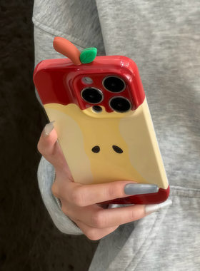 韩系ins立体苹果核适用苹果16promax手机壳iphone14华为mate60pro新款Pura70荣耀300女reno13保护套s20小米15