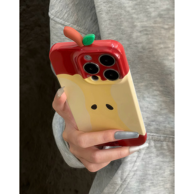 韩系ins立体苹果核适用苹果16promax手机壳iphone14华为mate60pro新款Pura70荣耀300女reno13保护套s20小米15