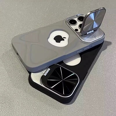 新款护盖磁吸漏标支架适用iPhone16promax手机壳苹果15时尚纯色13肤感12男女情侣款11创意潮牌14Pro保护软壳