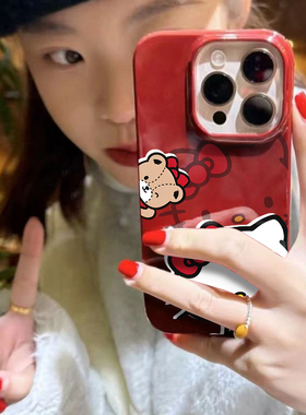 Kitty三丽欧适用苹果16promax手机壳iPhone17pro红色ip15pro马年14女13卡通xsmax新款12防摔11硅胶xr保护套17
