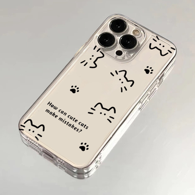 素描猫咪爪子适用iphone15promax手机壳苹果13保护套华为Pura70新款vivox100小米14防摔oppo红米k70软荣耀100