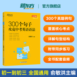 新东方300个句子攻克中考英语语法 初中英语专项训练提分 重点考点真题精讲一轮练习 俞敏洪单词词汇辅导书资料初一初二初三总复习