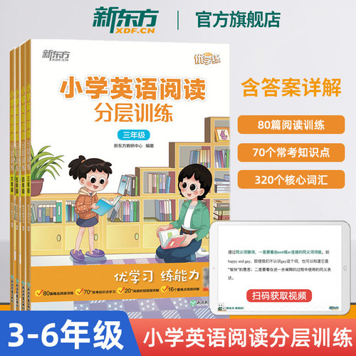 小学英语阅读理解80篇+听力训练