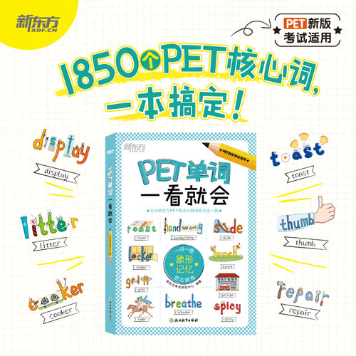 【新东方官方旗舰店】PET单词一看就会 剑桥通用英语PET考试