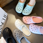 女2024新款 eva厚底沙滩鞋 外穿夏季 洞洞鞋 包头凉鞋 防滑洗澡踩屎感