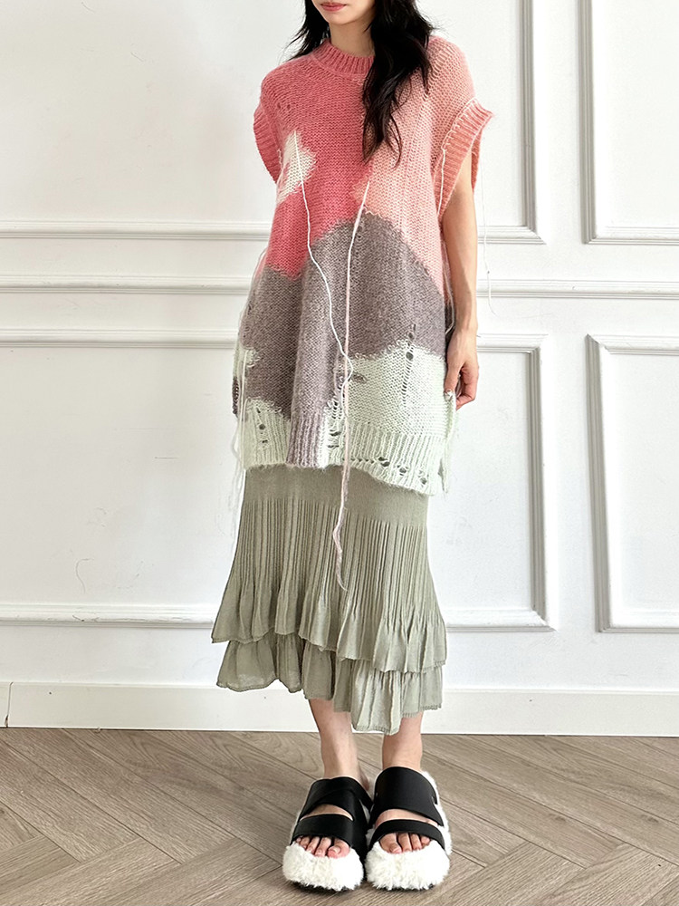 中长款个性背心马海毛马甲女