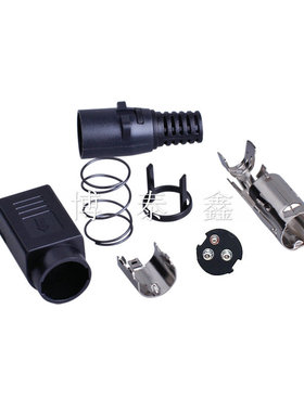 DIN-3焊线S端子插头PS2公头四芯装配式3/4芯公座MPC电源插头DIY