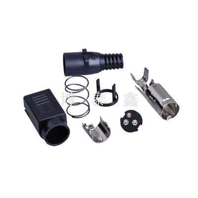 diy焊线四芯装配式公座电源插头