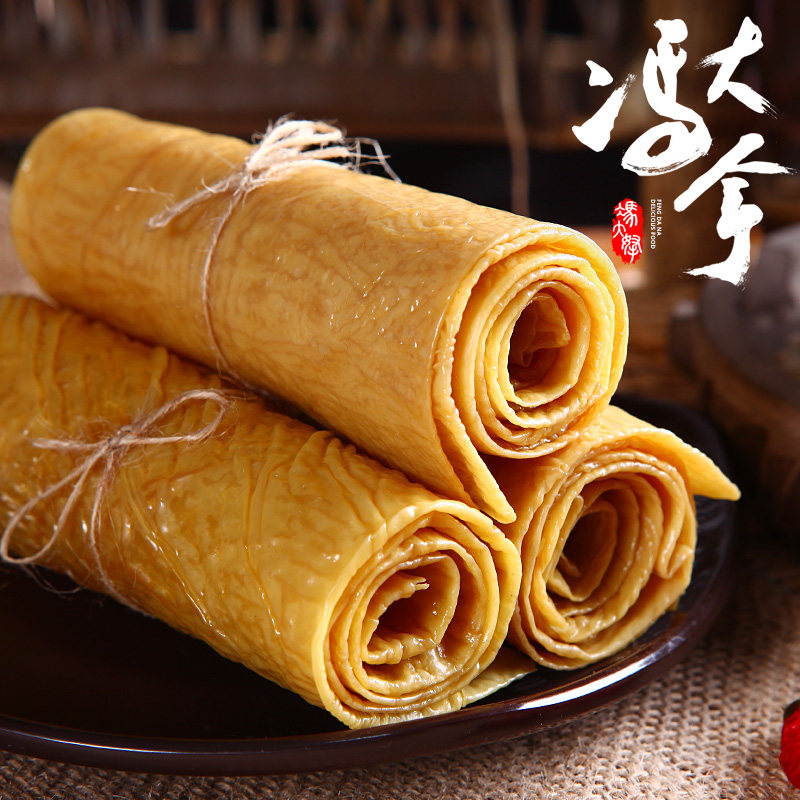 东北特产头层油豆皮干货手工豆浆皮腐竹皮豆制品火锅凉拌菜500g