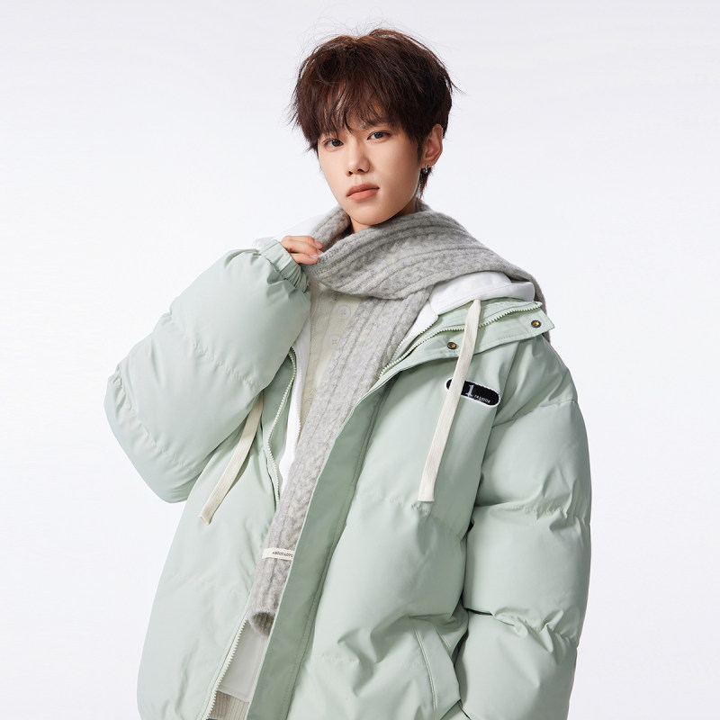 「设计师品牌」青少年男女潮牌假两件连帽外套棉袄宽松加厚棉衣