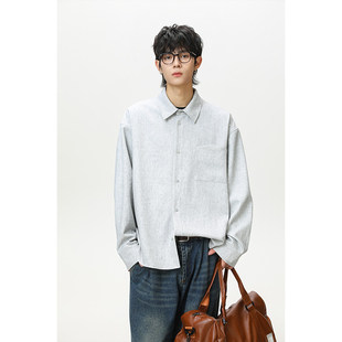 「设计师品牌」长袖时尚春秋纯色通勤衬衫