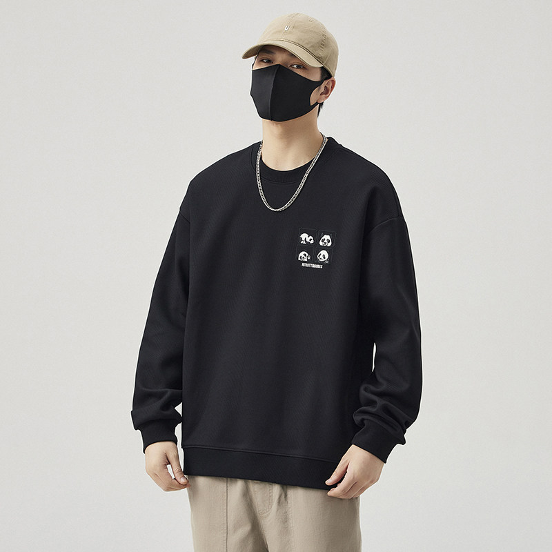 男士卫衣男春秋款圆领潮牌男装新款男款长袖上衣秋季无帽