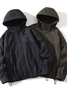 「设计师品牌」 春季新款 阔版纯色带帽夹克