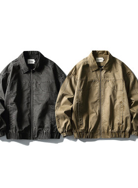 「设计师品牌」分割结构重水洗翻领夹克