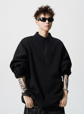 「设计师品牌」解构拉链立领卫衣