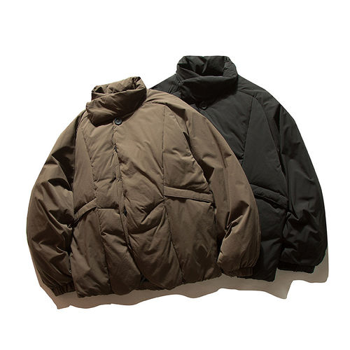 「设计师品牌」2025日系潮流宽松保暖立领90白鸭绒羽绒服外套-