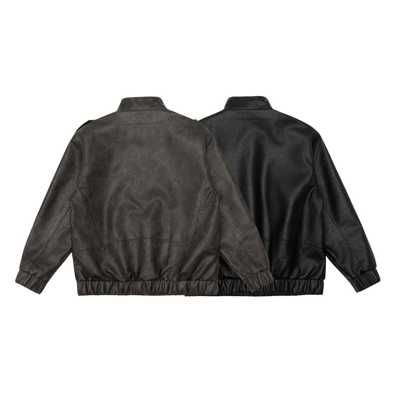 皮衣夹克男士春秋季新款机车服工装美式街头外套宽松休闲百搭工装