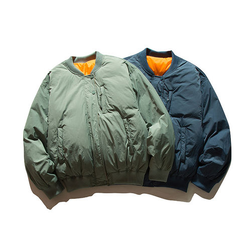 「设计师品牌」2025日系复古棒球领百搭宽松情侣飞行员羽绒外套