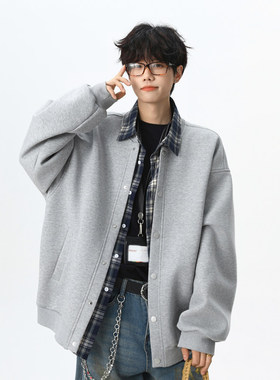 「设计师品牌」重磅470克空气层 长袖针织开衫外套卫衣春季