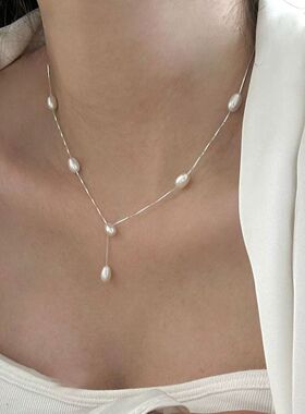 时尚满天星百搭简约气质珍珠项链气质轻奢高级感锁骨链批发小众女
