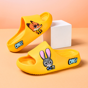 2026夏男童女童居家户外休闲卡通疯狂动物城轻便柔软防滑儿童拖鞋