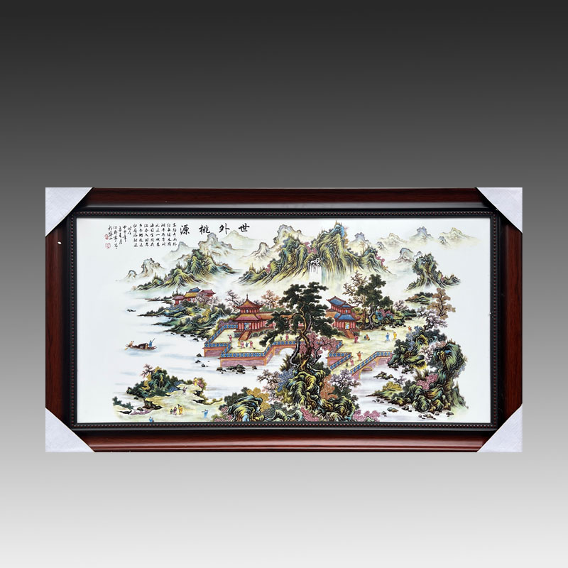 陶瓷手绘有框客厅装饰画