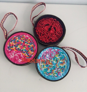 凤凰古城民族风双面刺绣凤凰小圆包少数民族特色手拎包零钱包女包