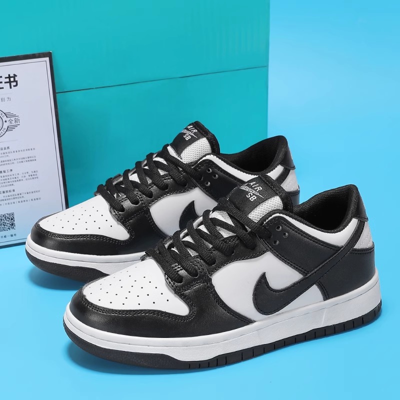 儿童aj男女童鞋dunk黑白熊猫真皮软底板鞋平板学生运动鞋摩擦会响