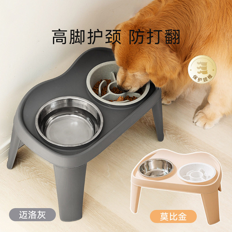 狗狗经典折叠高架双碗中大型