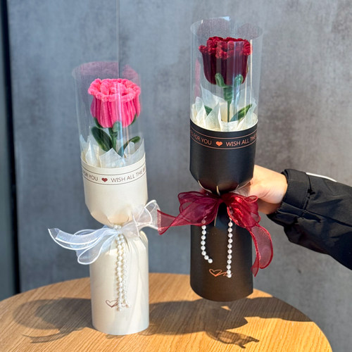 成品扭扭棒编织仿真花玫瑰花女神节生日礼物送女朋友闺蜜表白惊喜
