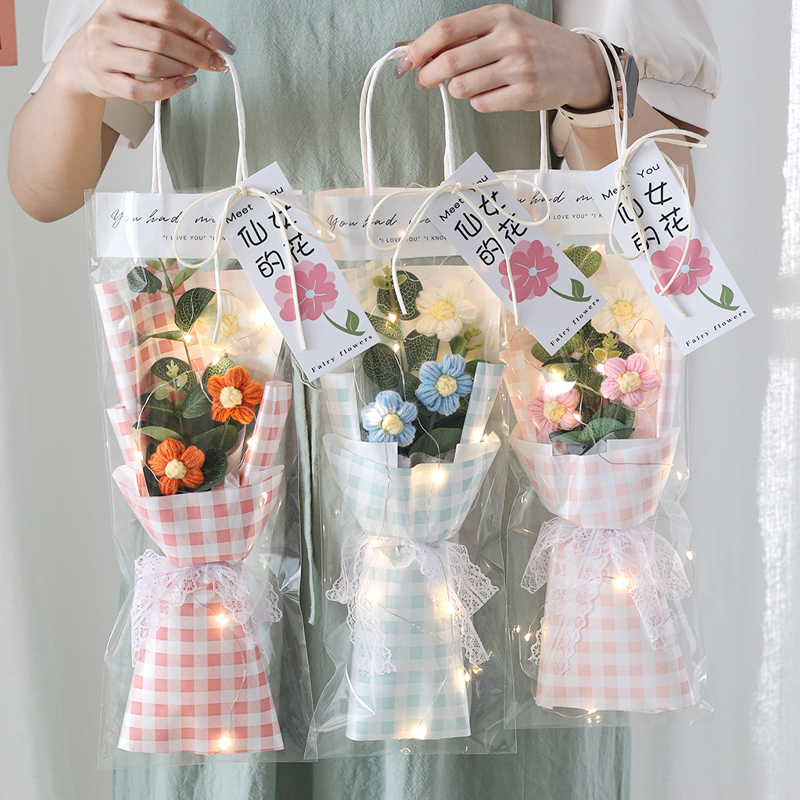 毛线花束针织泡芙花成品手工生日礼物女公司活动送员工小礼品惊喜
