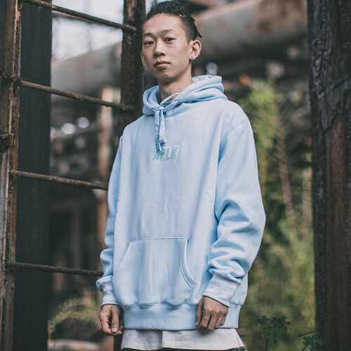 糖果纯色基础连帽卫衣加绒帽衫男