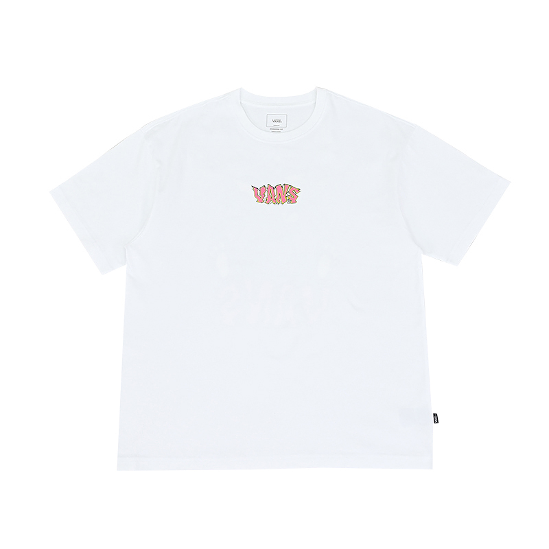 VANS范斯夏季男子圆领潮流百搭卡通T恤宽松运动短袖VN000NNFWHT