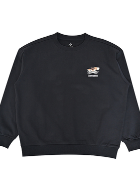 Converse匡威新款情侣款圆领卫衣黑色百搭宽松运动套头衫UCJ420