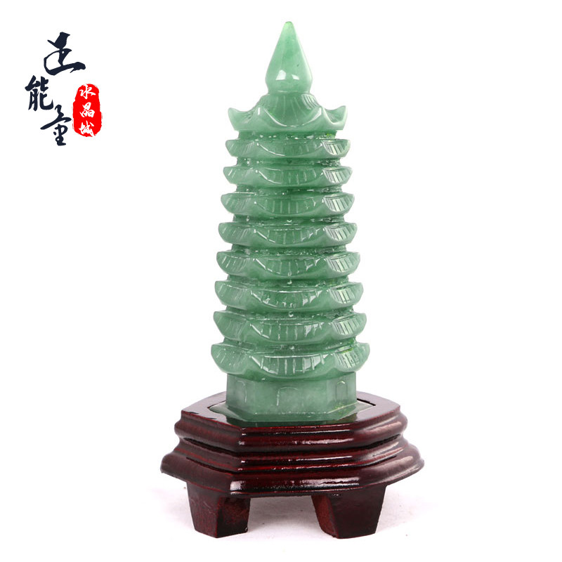 天然东陵玉文昌塔摆件七层宝塔