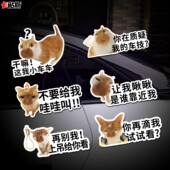 干嘛这我小车车贴纸meme猫咪搞笑表情包文字磁吸创意车尾装 饰防水