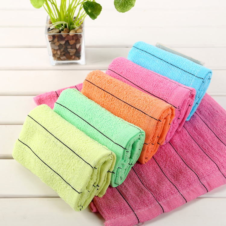 厂家直销批发纯棉彩条便宜特价劳保澡堂浴池2元以下包邮洗浴毛巾