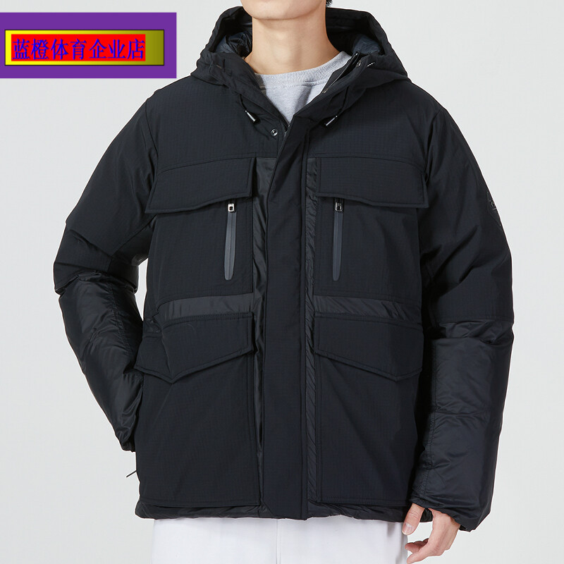 安德玛UA2023冬季新款男子短款训练运动休闲羽绒服外套1372653