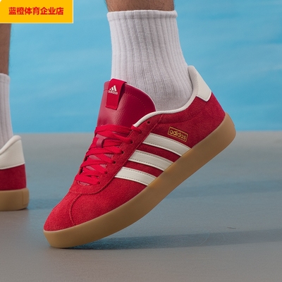 阿迪达斯2026新年款红色德训鞋男女鞋休闲鞋运动板鞋KI5079