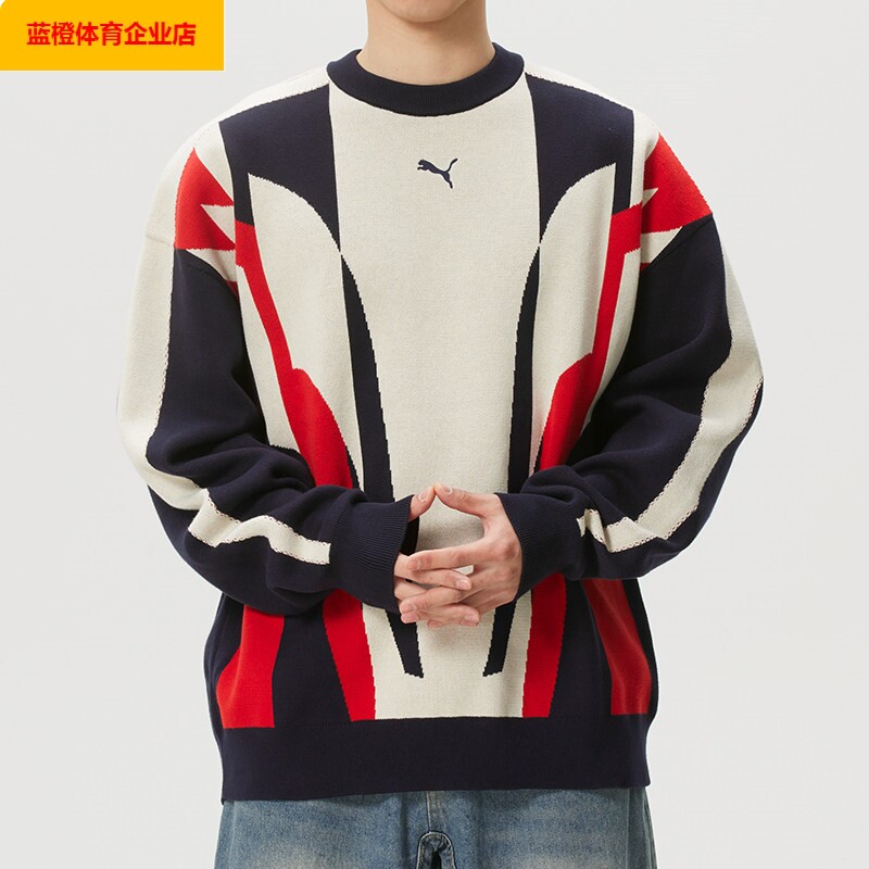 PUMA男装女装 2026新款复古时尚休闲经典T7针织毛衣宽松636881
