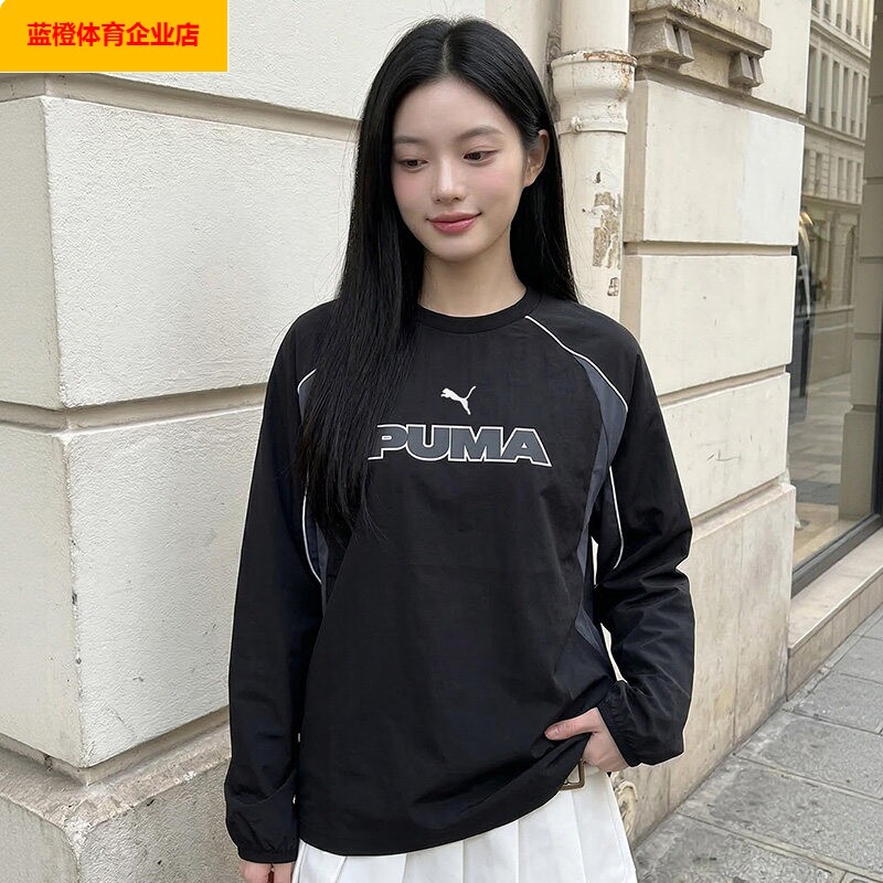 PUMA薄款卫衣男女装春季新款休闲运动服长袖T恤套头衫636281