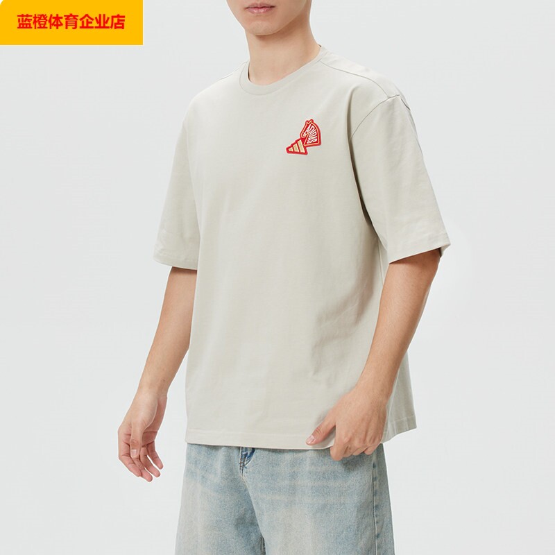 阿迪达斯新年款短袖男装女装情侣运动服休闲圆领半袖T恤衫KQ5100