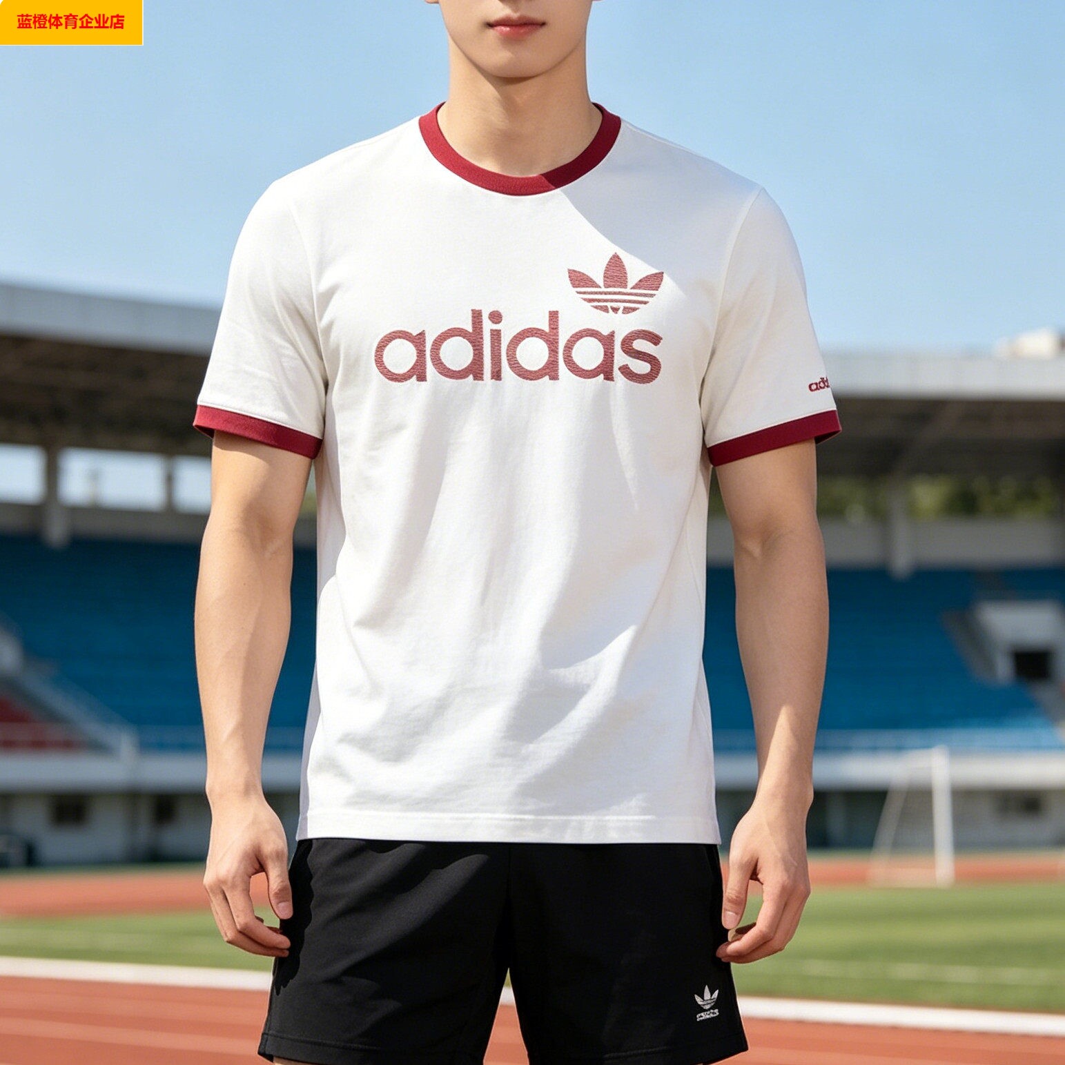 阿迪达斯三叶草T恤男装半截袖2026夏季新款运动服圆领宽松KY8452