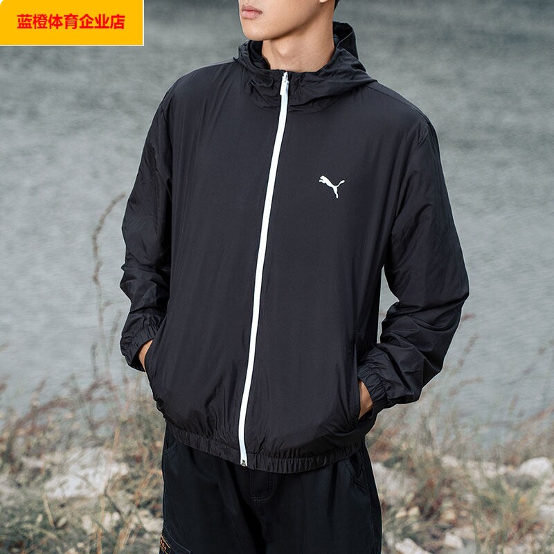 PUMA彪马黑色外套男装夏季新款跑步运动服男士休闲夹克691345